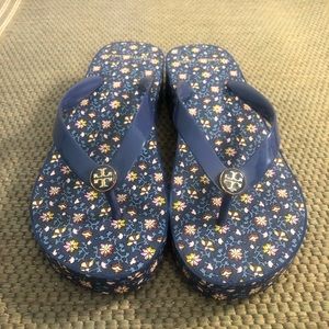 Tory Burch Cut Out Wedge Flip Flops